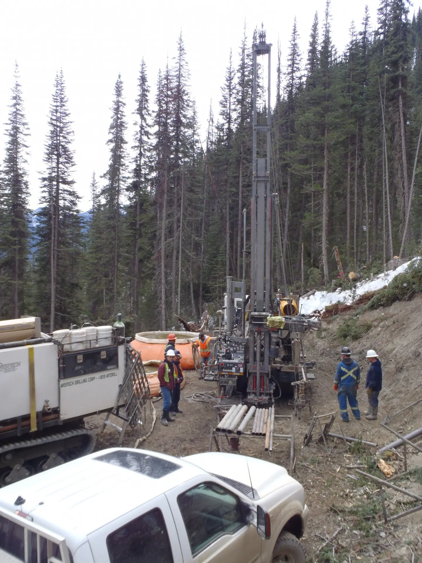 Geotechnical drilling at proposed portal site