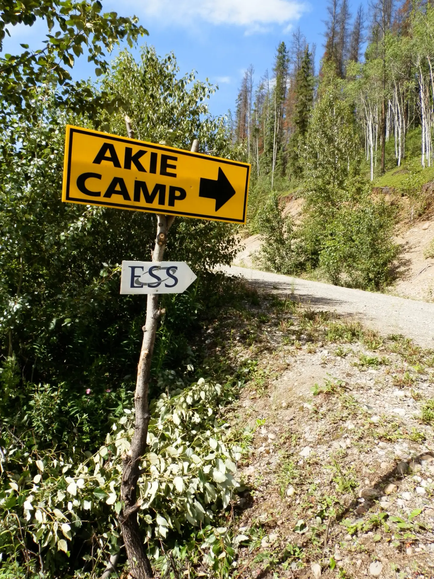 Sign to the Akie camp