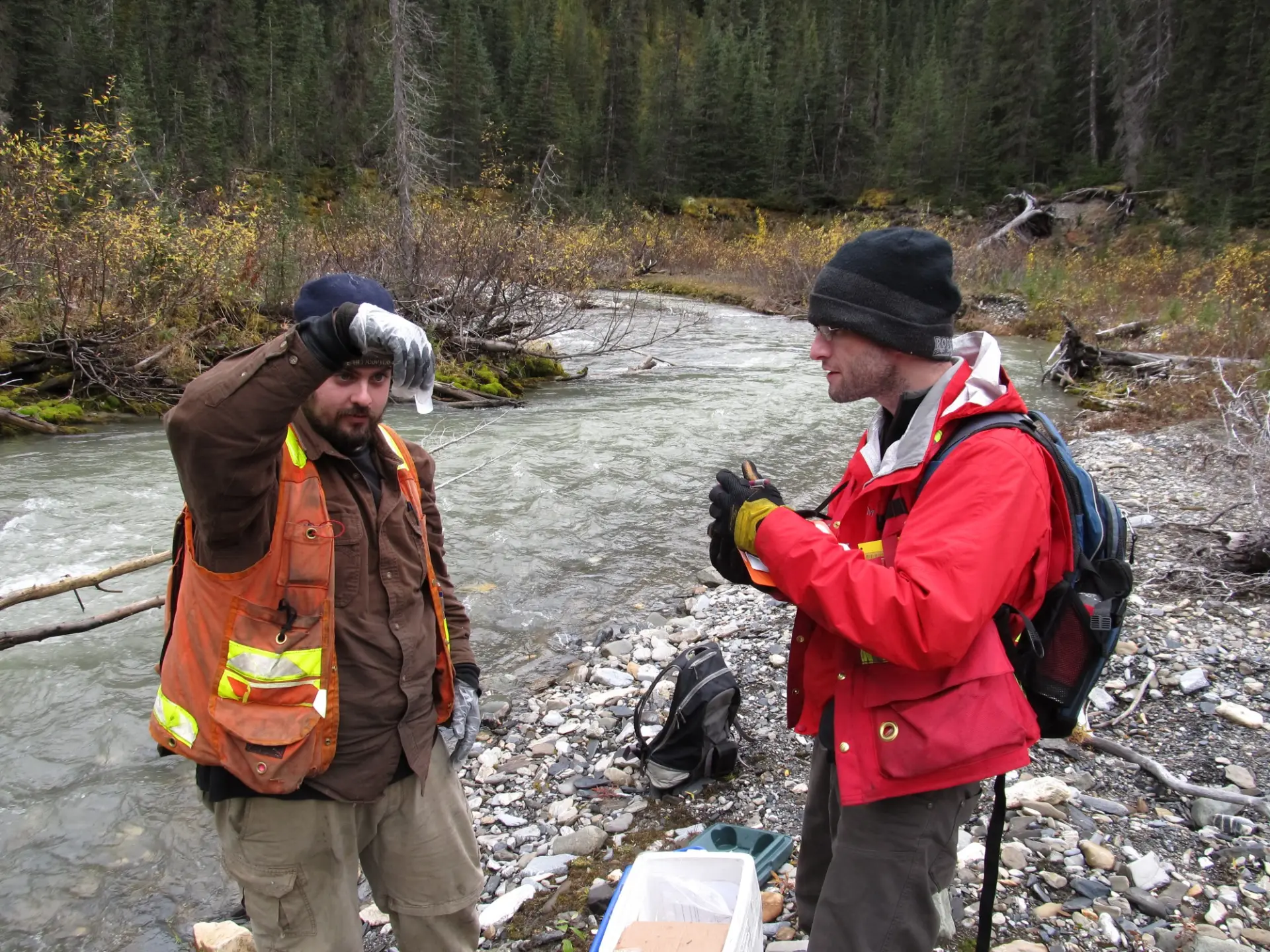 Water sampling along Silver Creek in 2011