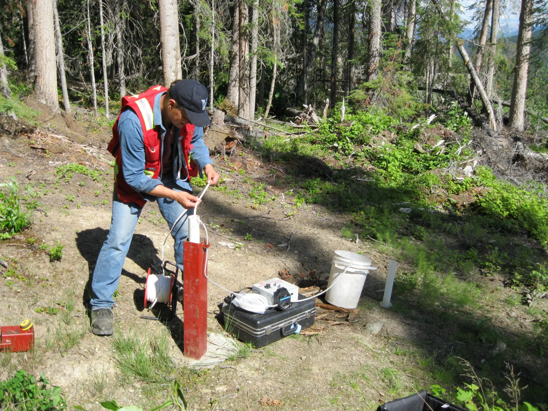 Ground water sampling as part of water quality monitoring program