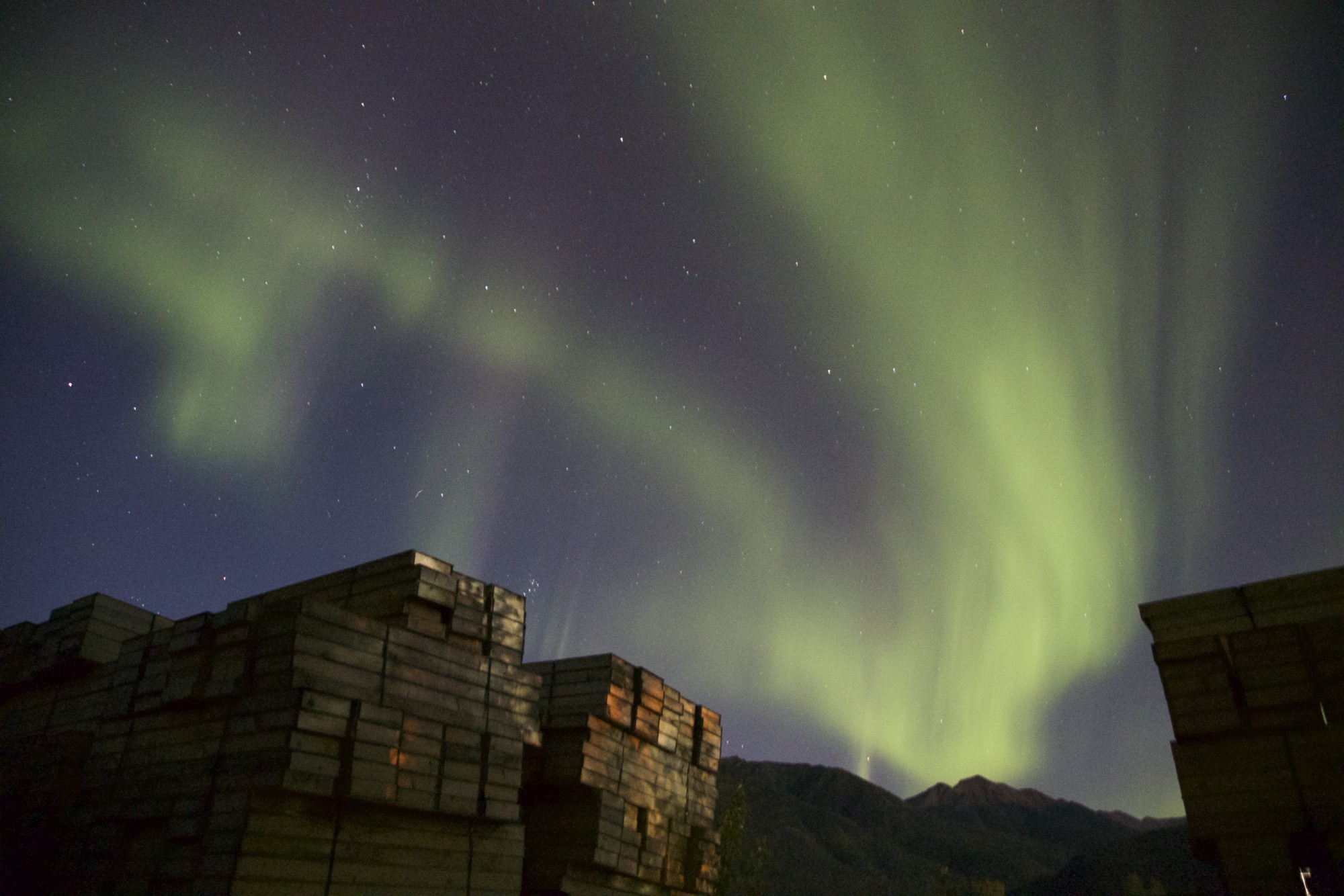 Northern lights over the Akie camp